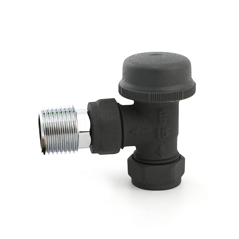 Vinkeltyp svart yta radiatorventil AMT-4032